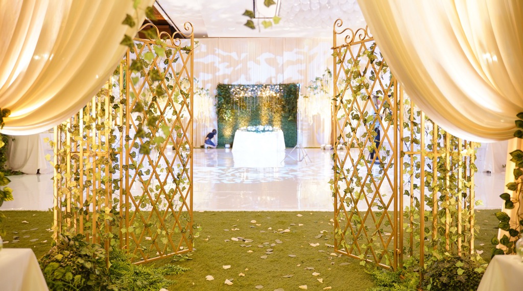 enchanted garden event decor white dance floor cover