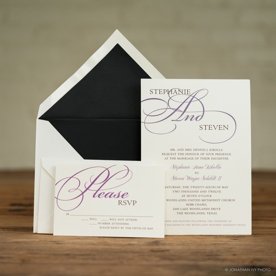 Plum and Black Wedding Invitation Suite