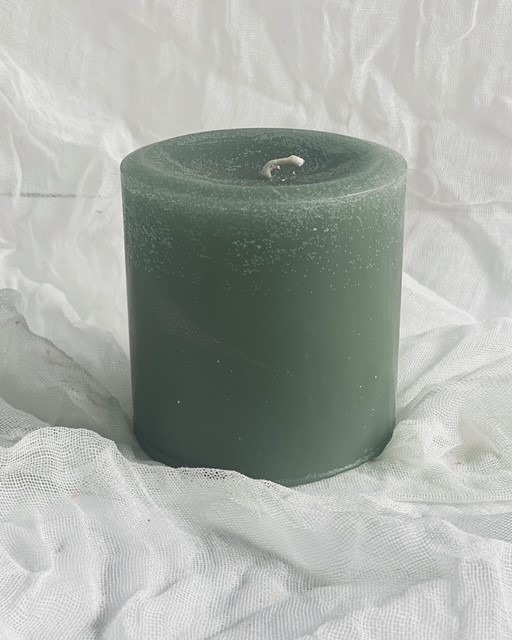 Unscented Sage Green Pillar Candle