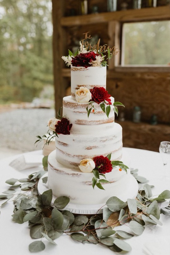 Wedding Cake with Florals