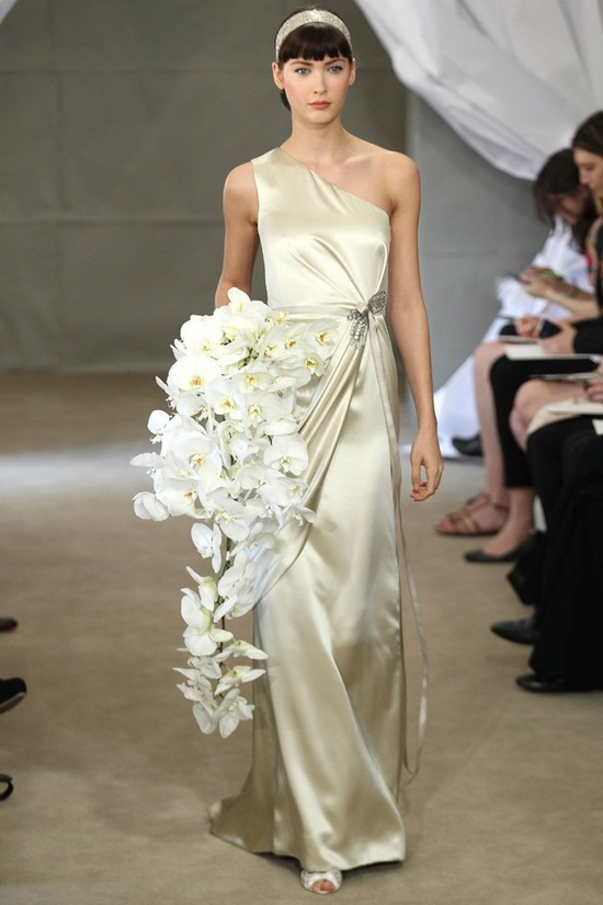Spring 2013 bridal gowns Carolina Herrera wedding dress one shoulder