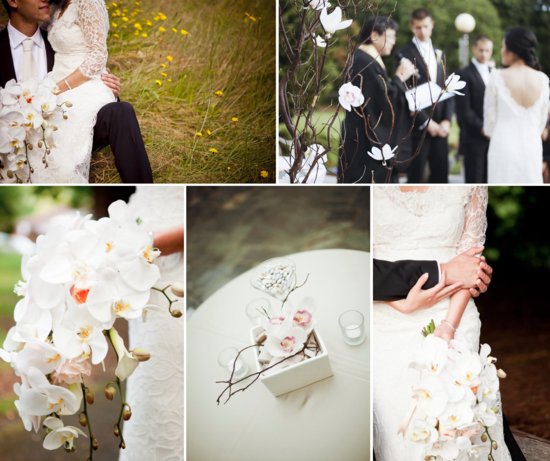 white orchid wedding flowers romantic outdoor wedding