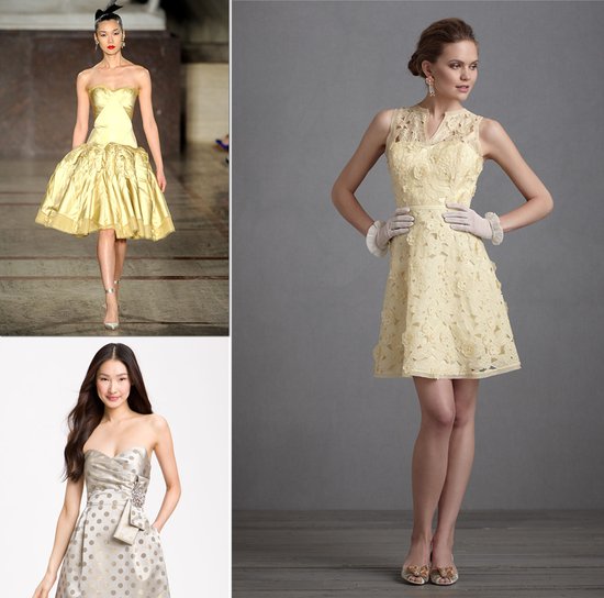 gold bridesmaid dress inspiration