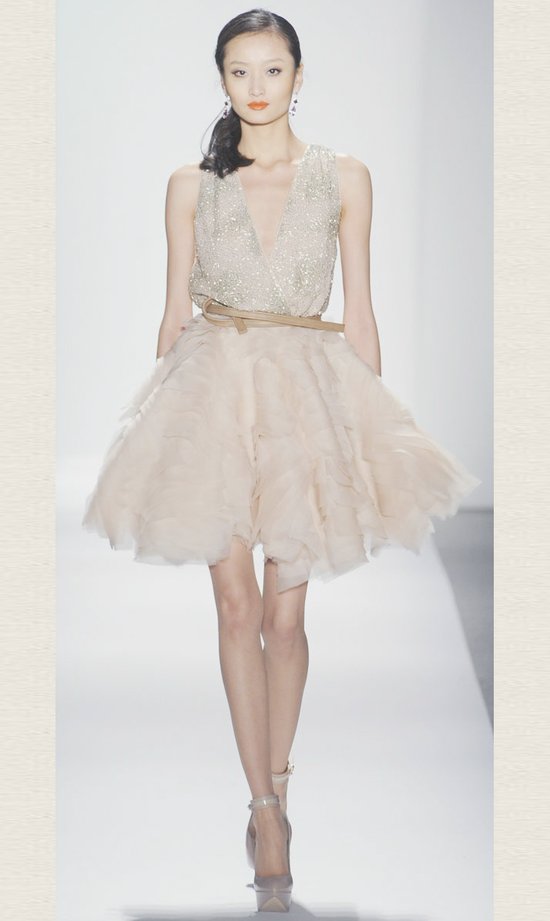 little white wedding reception dress dennis baso spring 2012