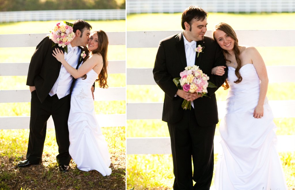 simple real wedding romantic wedding flowers bride and groom