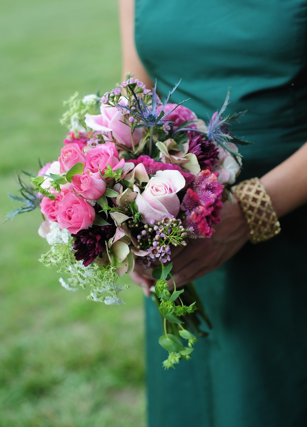 elegant southern wedding bridesmaid romantic bouquet