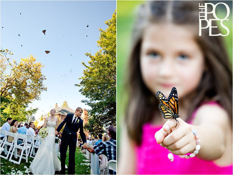 outdoor wedding ceremony butterfly release 2