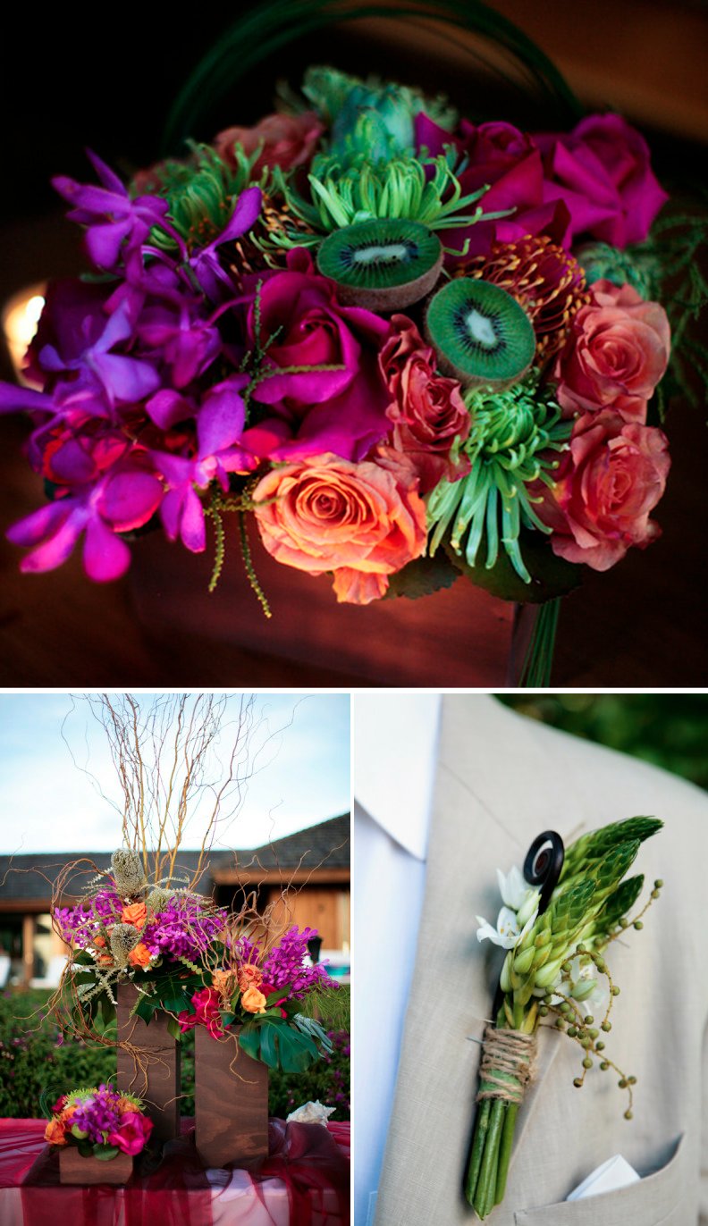 edible wedding flower arrangements kiwi asparagus