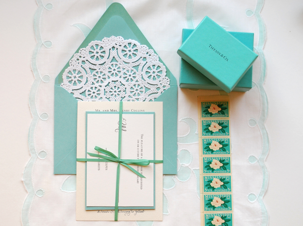 tiffany blue white lace wedding invitations