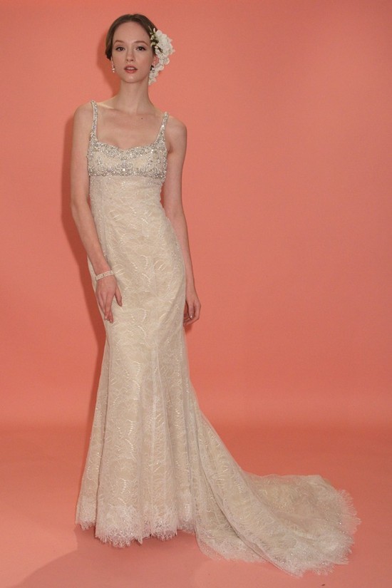Badgley Mischka Wedding Dress Spring 2013 Bridal Gowns Beige Empire