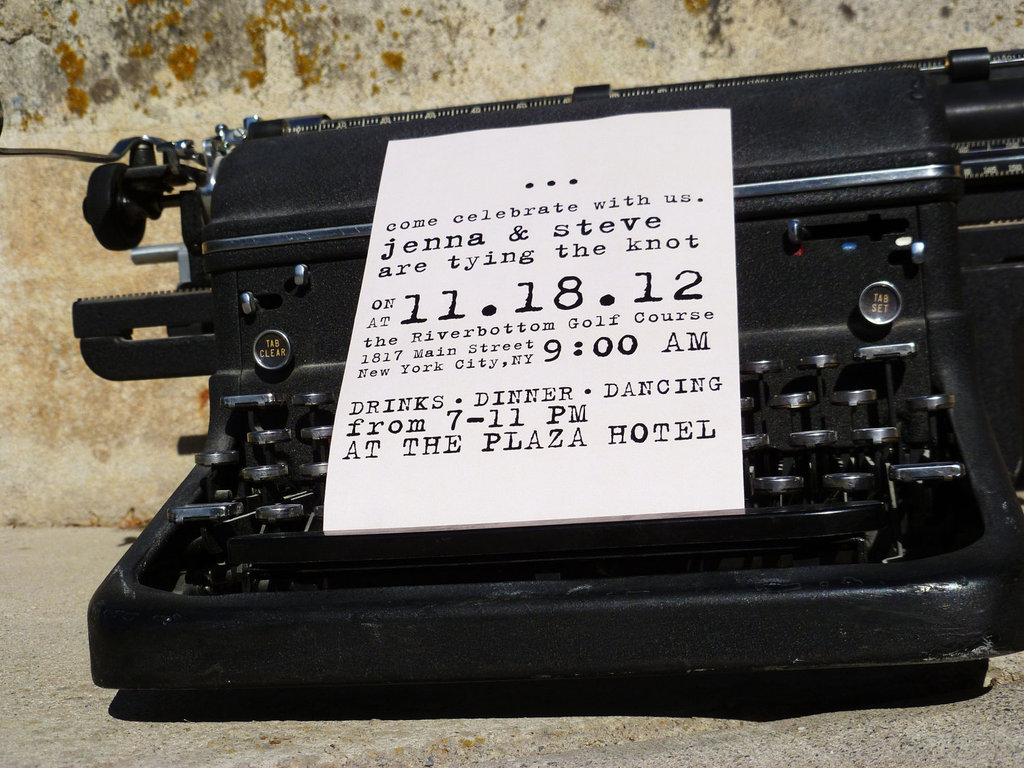 Budget Wedding Ideas Diy Invitations Etsy Weddings Vintage Typewriter