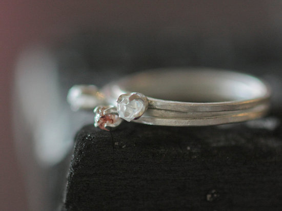 unique diamond engagement rings wedding jewelry with rough Herkimer
