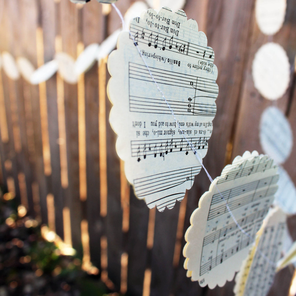 music themed wedding accessories ceremony reception decor rustic garland