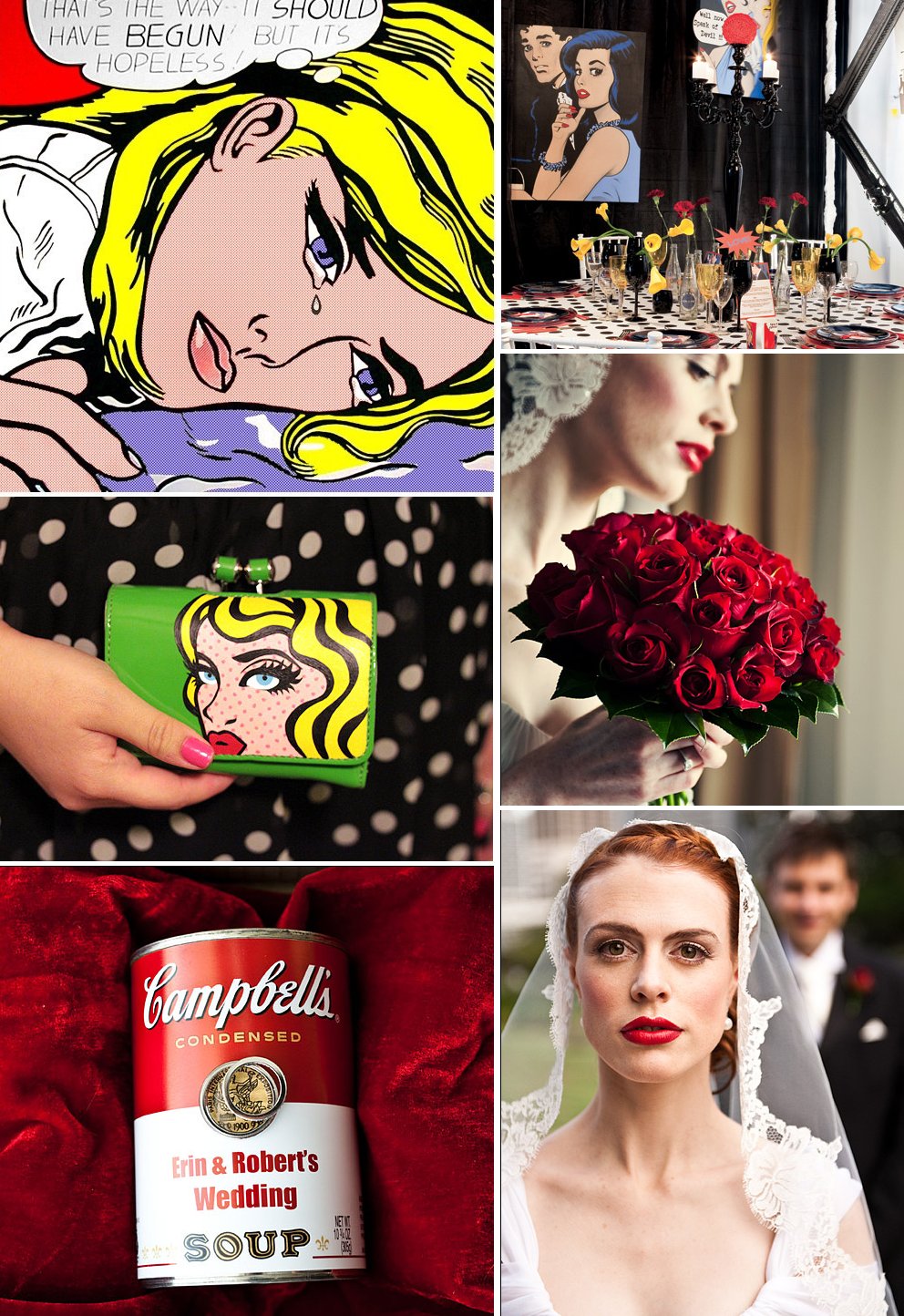 retro inspired wedding ideas pop art reception decor artistic wedding