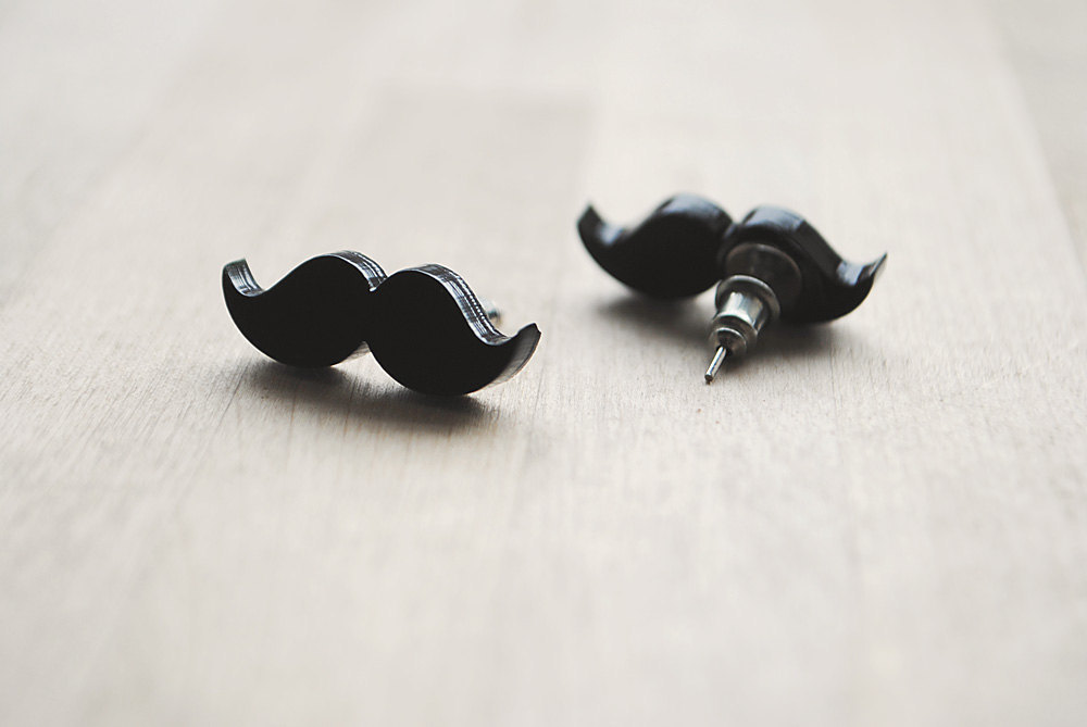 Fun Wedding Details For The Reception Mustache Theme Finds Fun Wedding Details For The Reception Mustache Theme Finds Stud Earrings