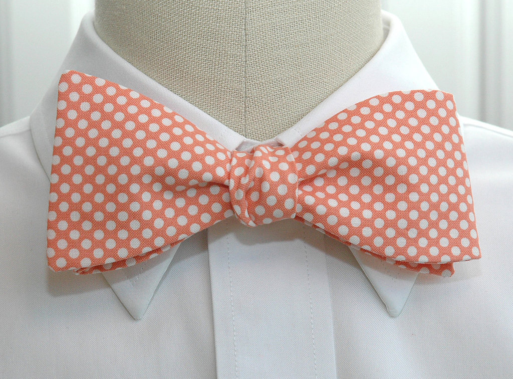 peach wedding pretties romantic inspiration Etsy weddings grooms bow tie