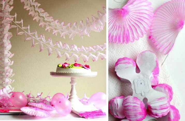 Summer Wedding DIY Ideas Ombre Pink Reception Paper Decor Summer Wedding DIY Ideas Ombre Pink Reception Paper Decor