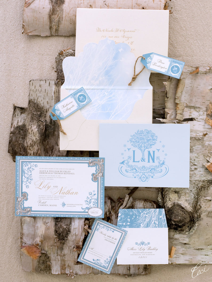 Ice Blue And Gold For A Winter Wedding