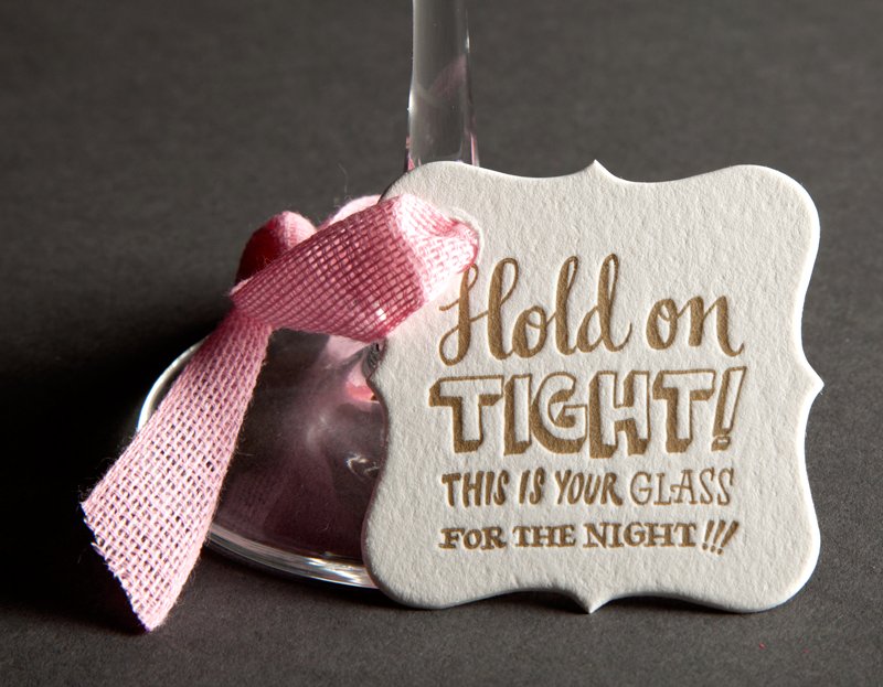 ladyfinger letterpress wedding invitations stationery drink tags