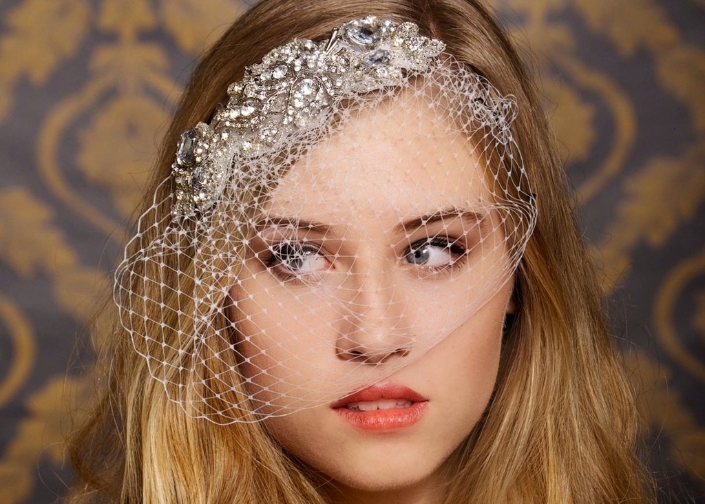 bejeweled bride wedding accessories veil
